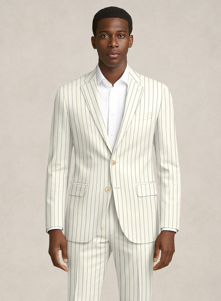 Bristol Cream Rope Stripe Jacket - StudioSuits