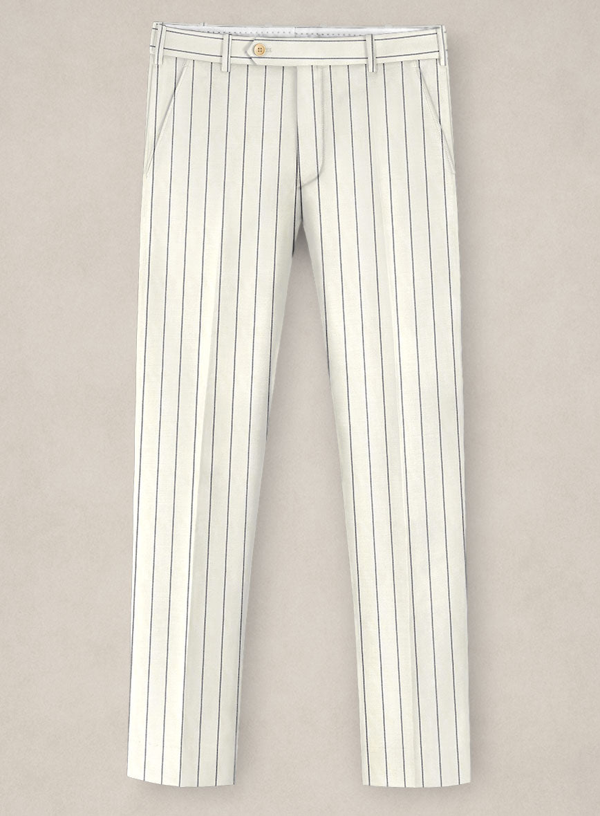 Bristol Cream Rope Stripe Pants - StudioSuits