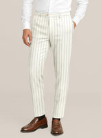 Bristol Cream Rope Stripe Pants - StudioSuits