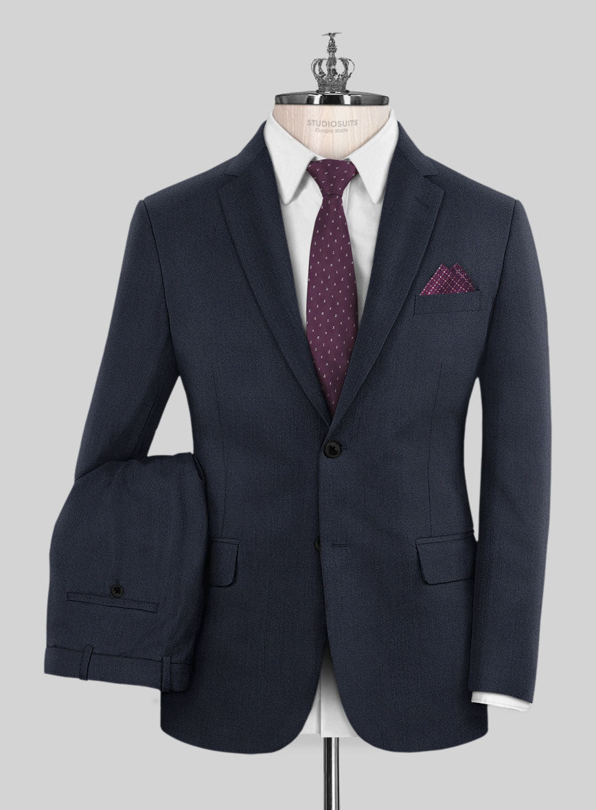 Bristol Dark Navy Sharkskin Suit - StudioSuits
