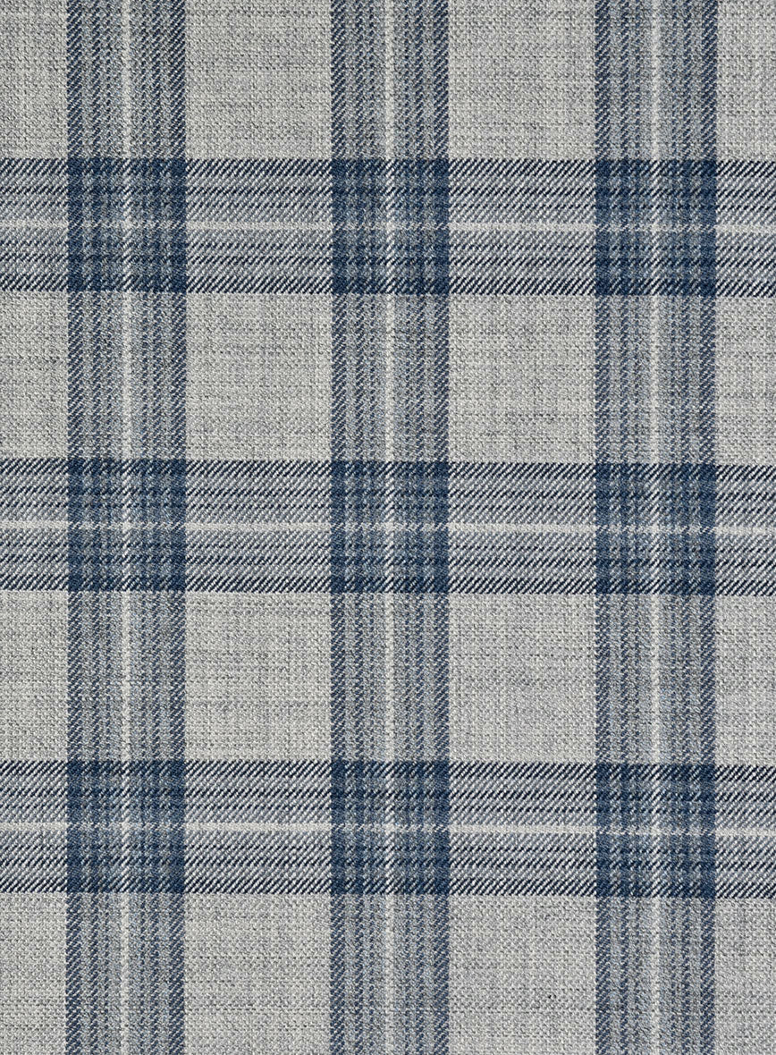 Bristol Gray Blue Check Pants - StudioSuits