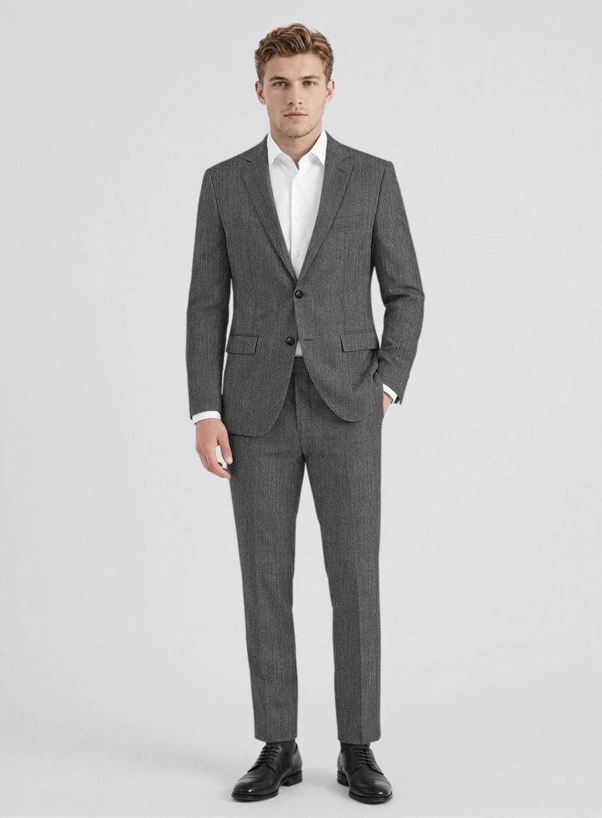 Bristol Gray Herringbone Suit - StudioSuits