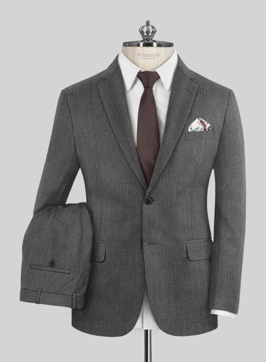 Bristol Gray Herringbone Suit - StudioSuits
