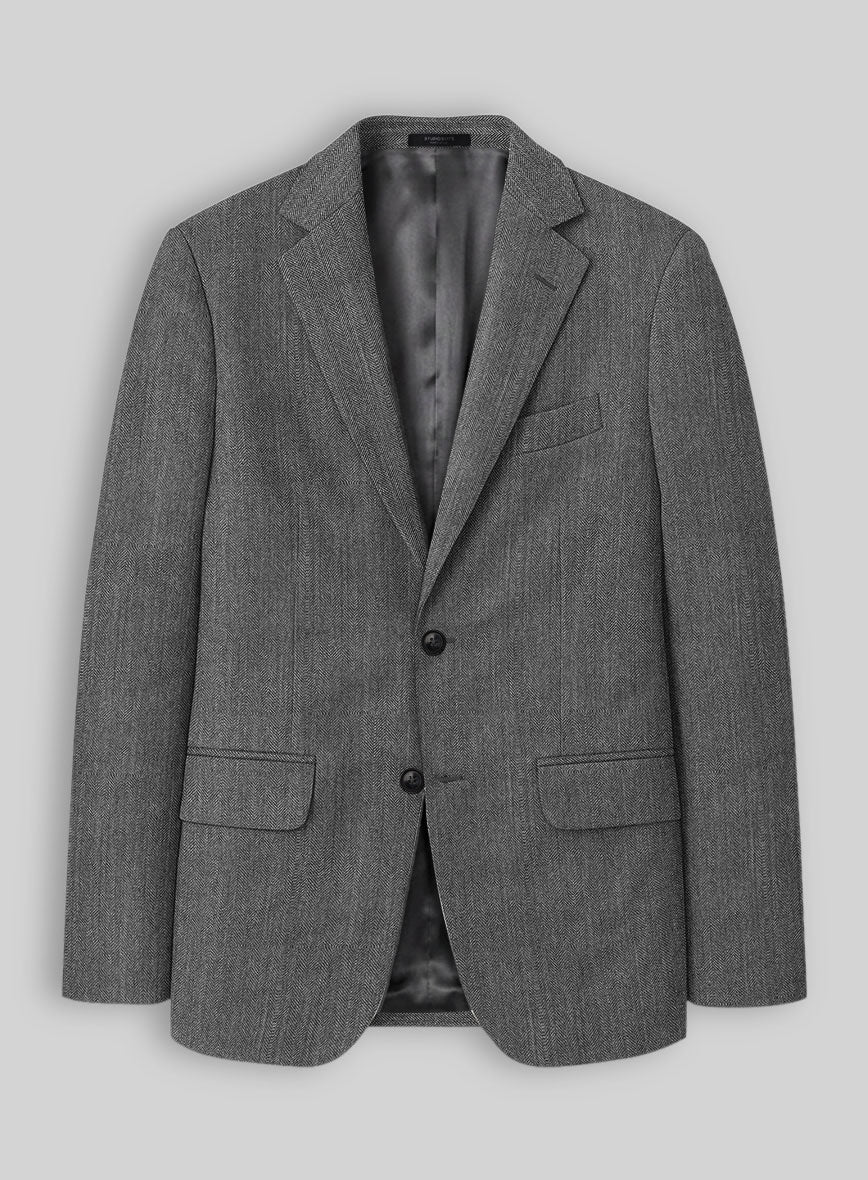 Bristol Gray Herringbone Suit - StudioSuits