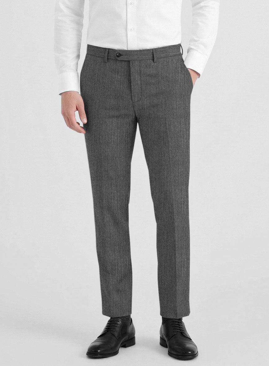 Bristol Gray Herringbone Suit - StudioSuits