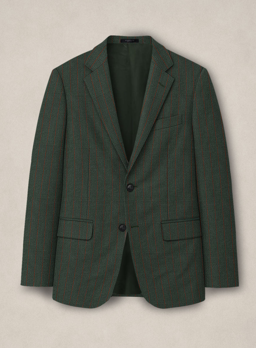 Bristol Green Rope Stripe Jacket - StudioSuits
