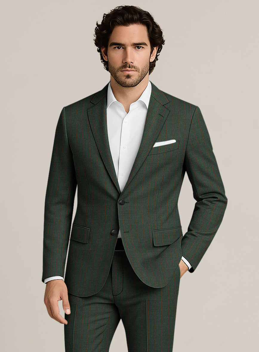 Bristol Green Rope Stripe Jacket - StudioSuits