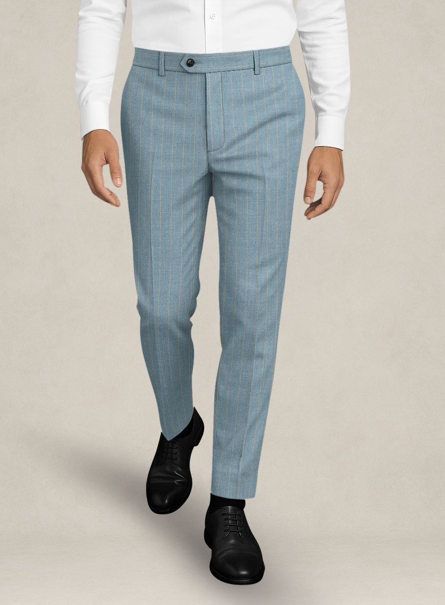 Bristol Ice Blue Rope Stripe Pants - StudioSuits