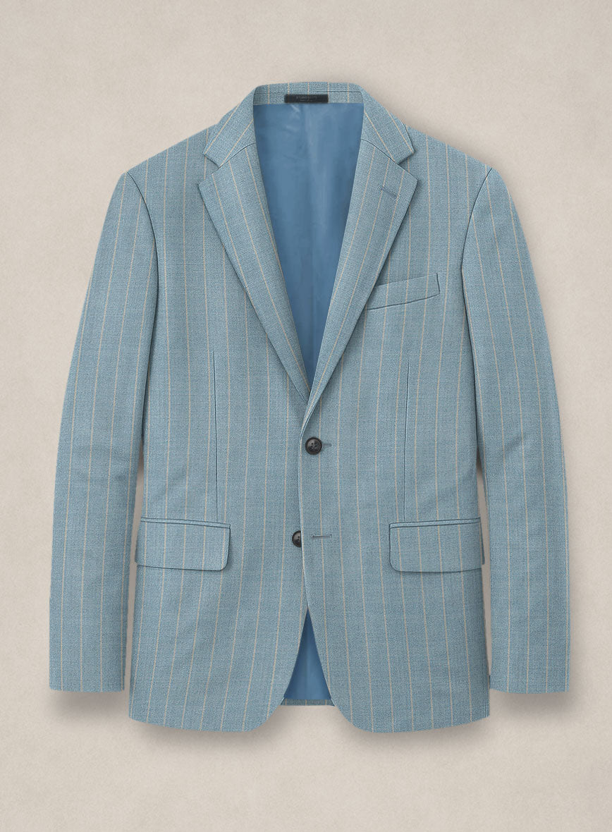 Bristol Ice Blue Rope Stripe Suit - StudioSuits