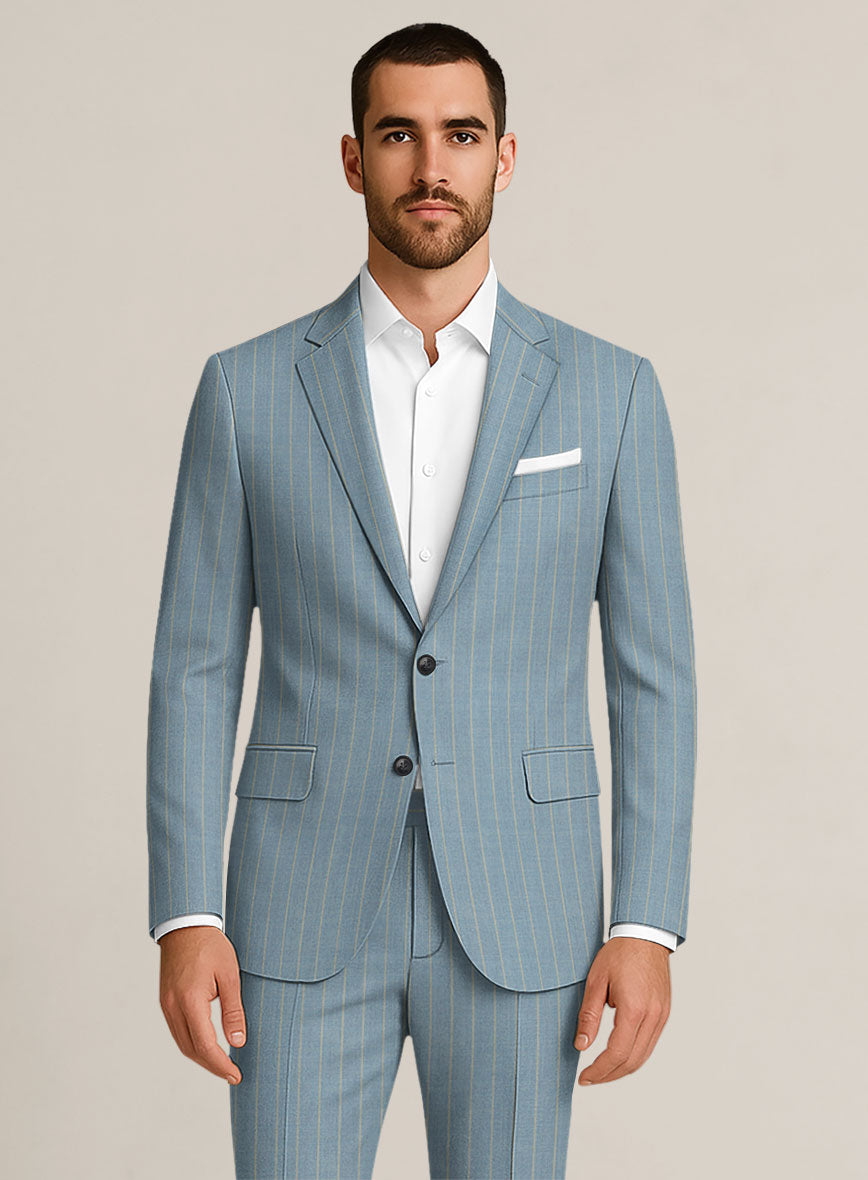 Bristol Ice Blue Rope Stripe Suit - StudioSuits