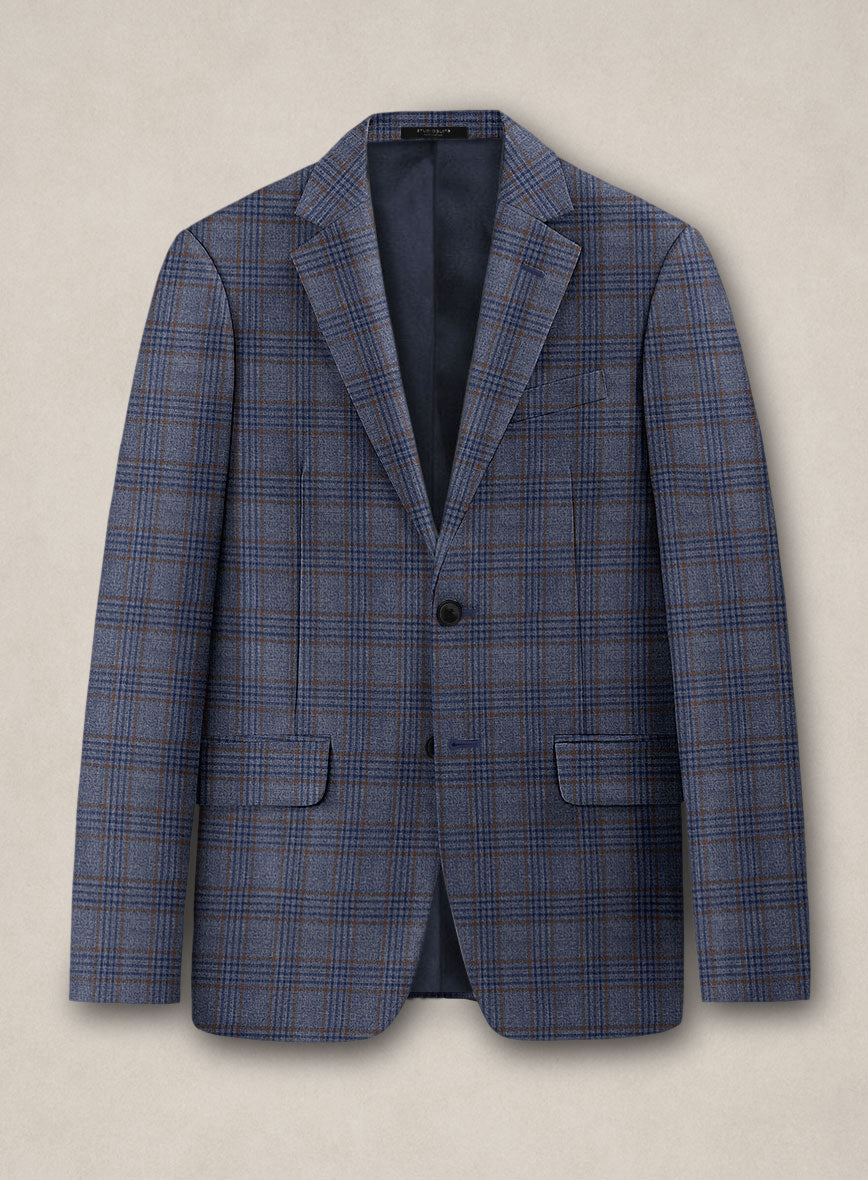 Bristol Indaco Blue Check Jacket - StudioSuits