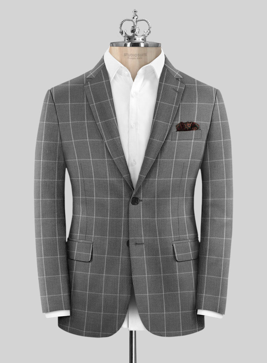 Bristol Lenato Gray Checks Suit - StudioSuits