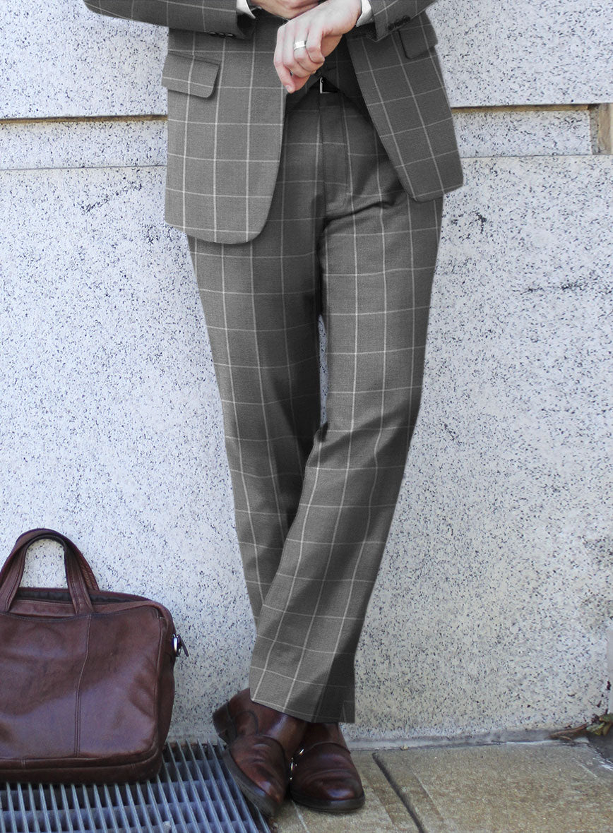 Bristol Lenato Gray Checks Suit - StudioSuits