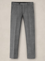 Bristol Light Gray Herringbone Pants - StudioSuits