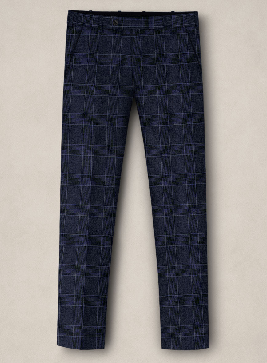 Bristol Marine Blue Windowpane Suit - StudioSuits