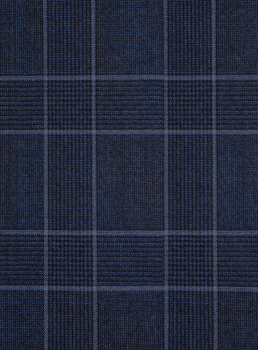 Bristol Marine Blue Windowpane Suit - StudioSuits