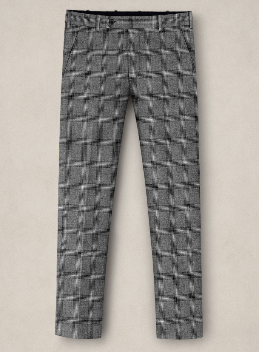 Bristol Marmo Gray Windowpane Pants - StudioSuits