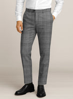 Bristol Marmo Gray Windowpane Pants - StudioSuits