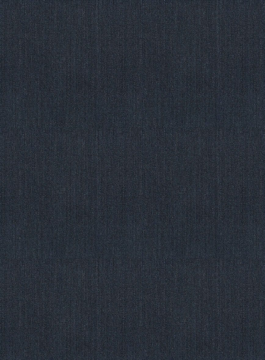 Bristol Muted Blue Herringbone Pants - StudioSuits