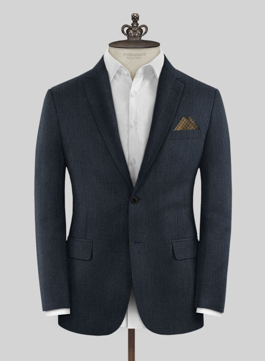 Bristol Muted Blue Herringbone Suit - StudioSuits