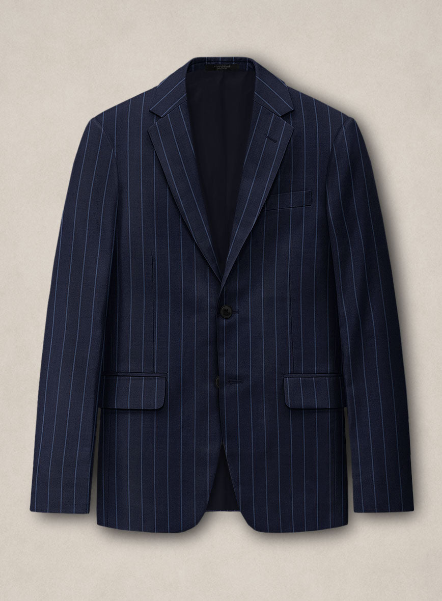 Bristol Navy Blue Rope Stripe Jacket - StudioSuits