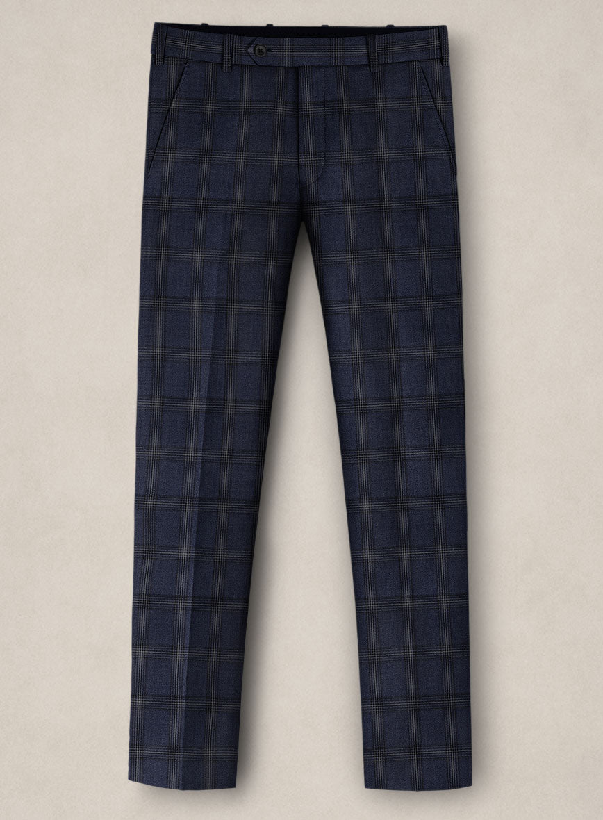 Bristol Navy Windowpane Pants - StudioSuits