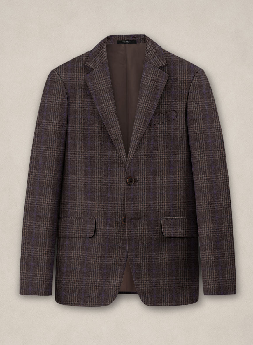 Bristol Noce Brown Check Jacket - StudioSuits