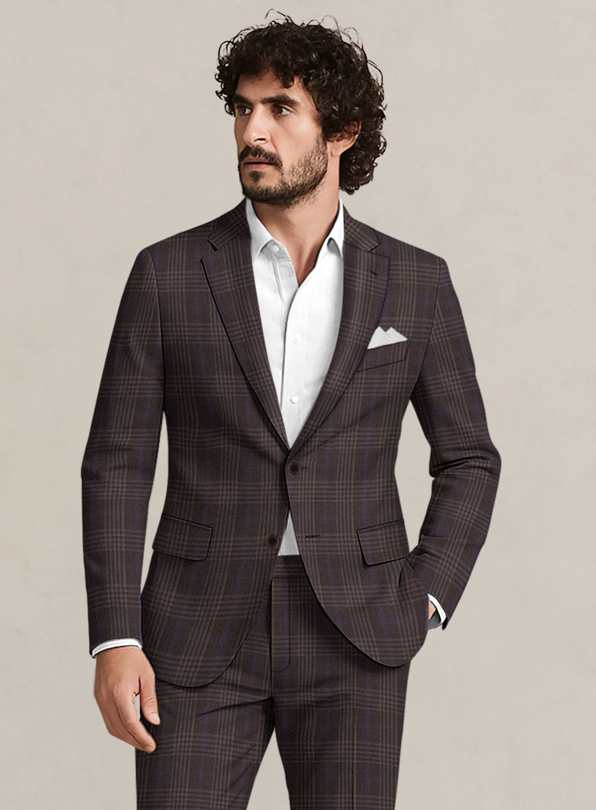 Bristol Noce Brown Check Jacket - StudioSuits
