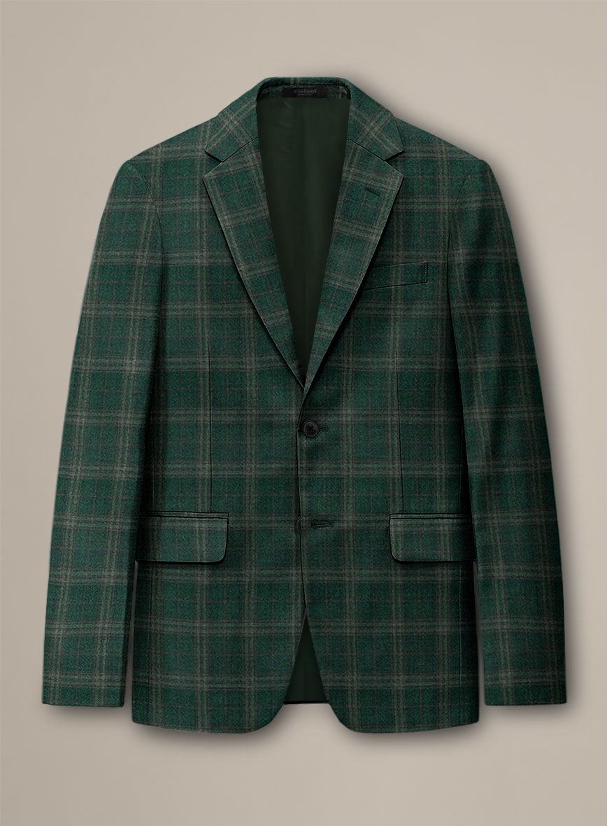 Bristol Pino Green Check Jacket - StudioSuits