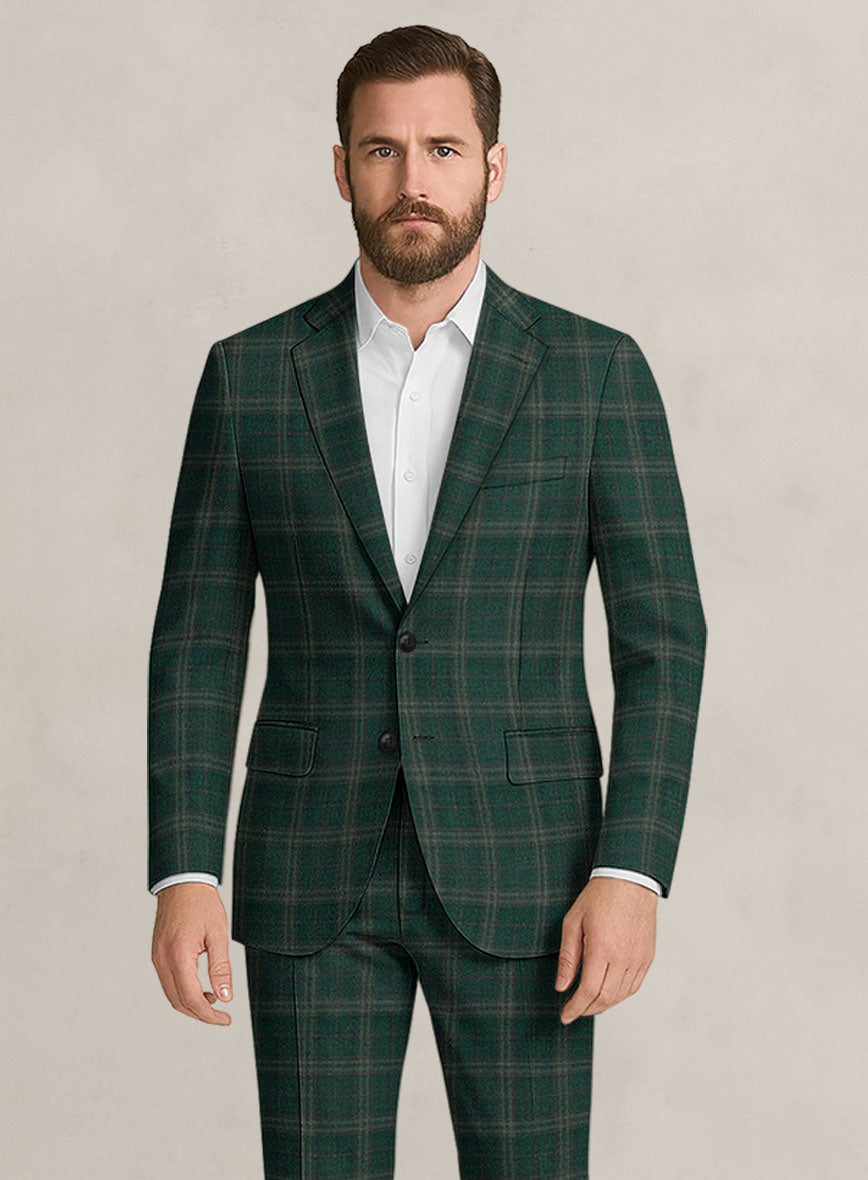 Bristol Pino Green Check Jacket - StudioSuits