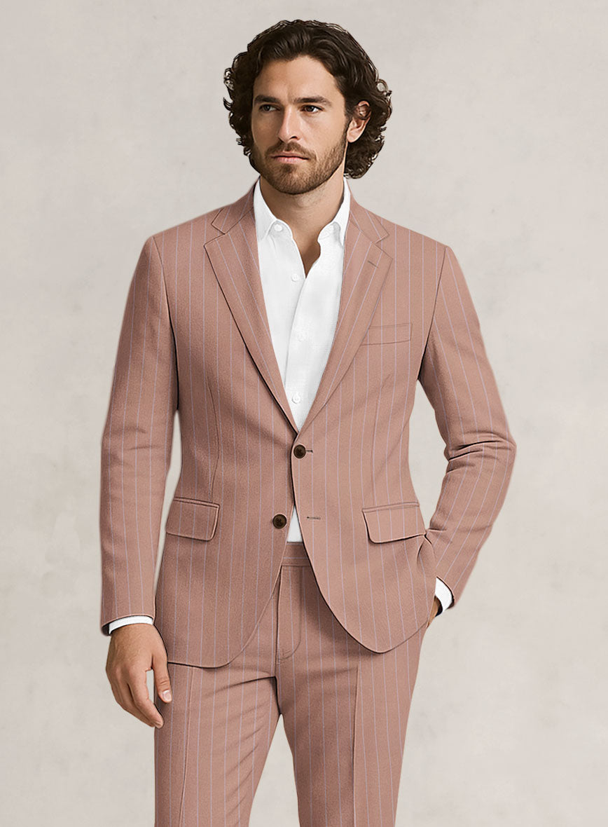 Bristol Rosy Brown Rope Stripe Suit