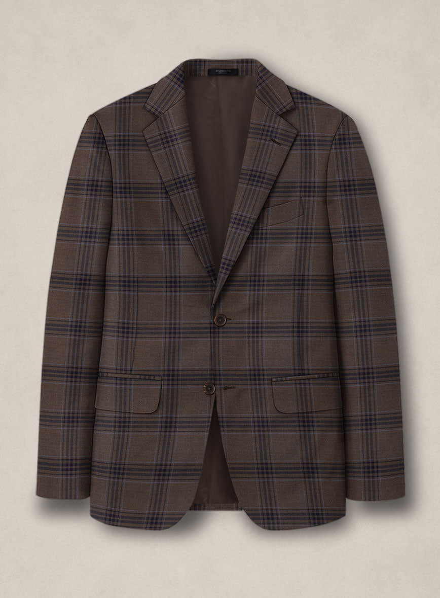 Bristol Trufa Brown Check Jacket - StudioSuits