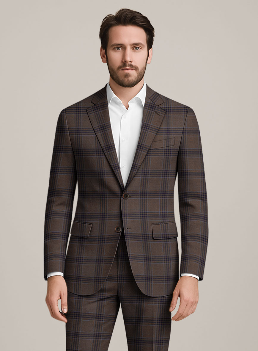 Bristol Trufa Brown Check Jacket - StudioSuits