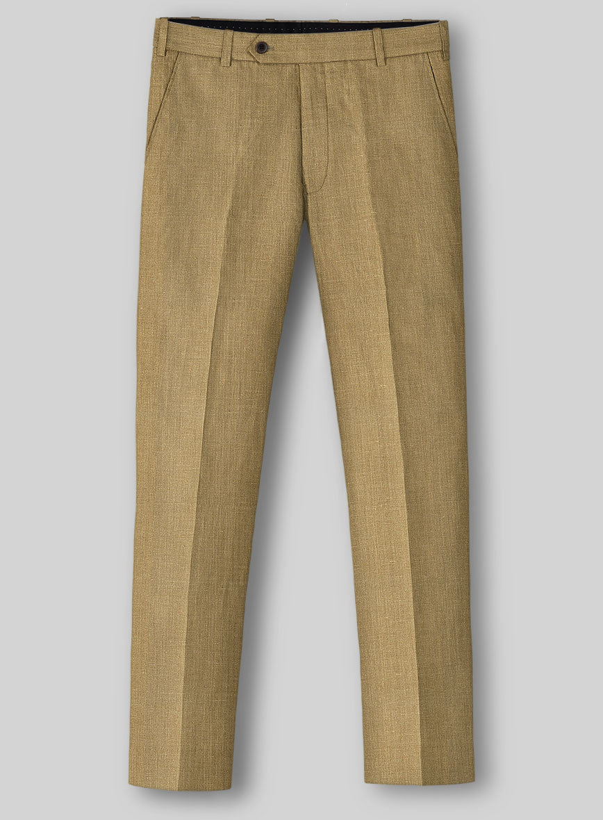 British Khaki Linen Pants - StudioSuits