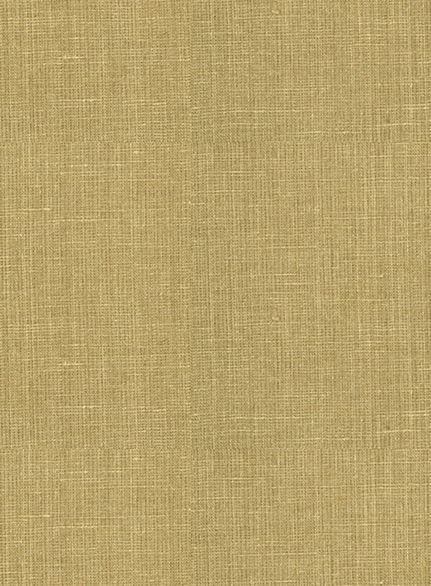 British Khaki Pure Linen Highland Trousers - StudioSuits
