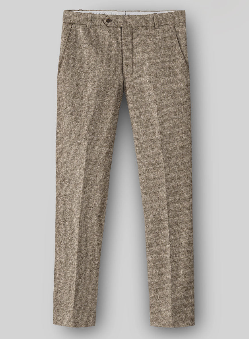 Bark Brown Heavy Tweed Pants - StudioSuits