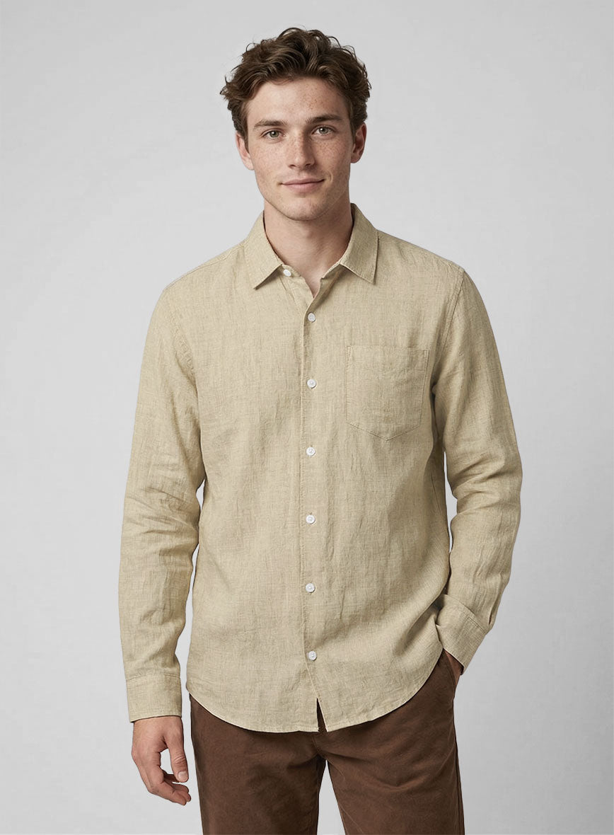Bronze Pure Linen Shirt - StudioSuits
