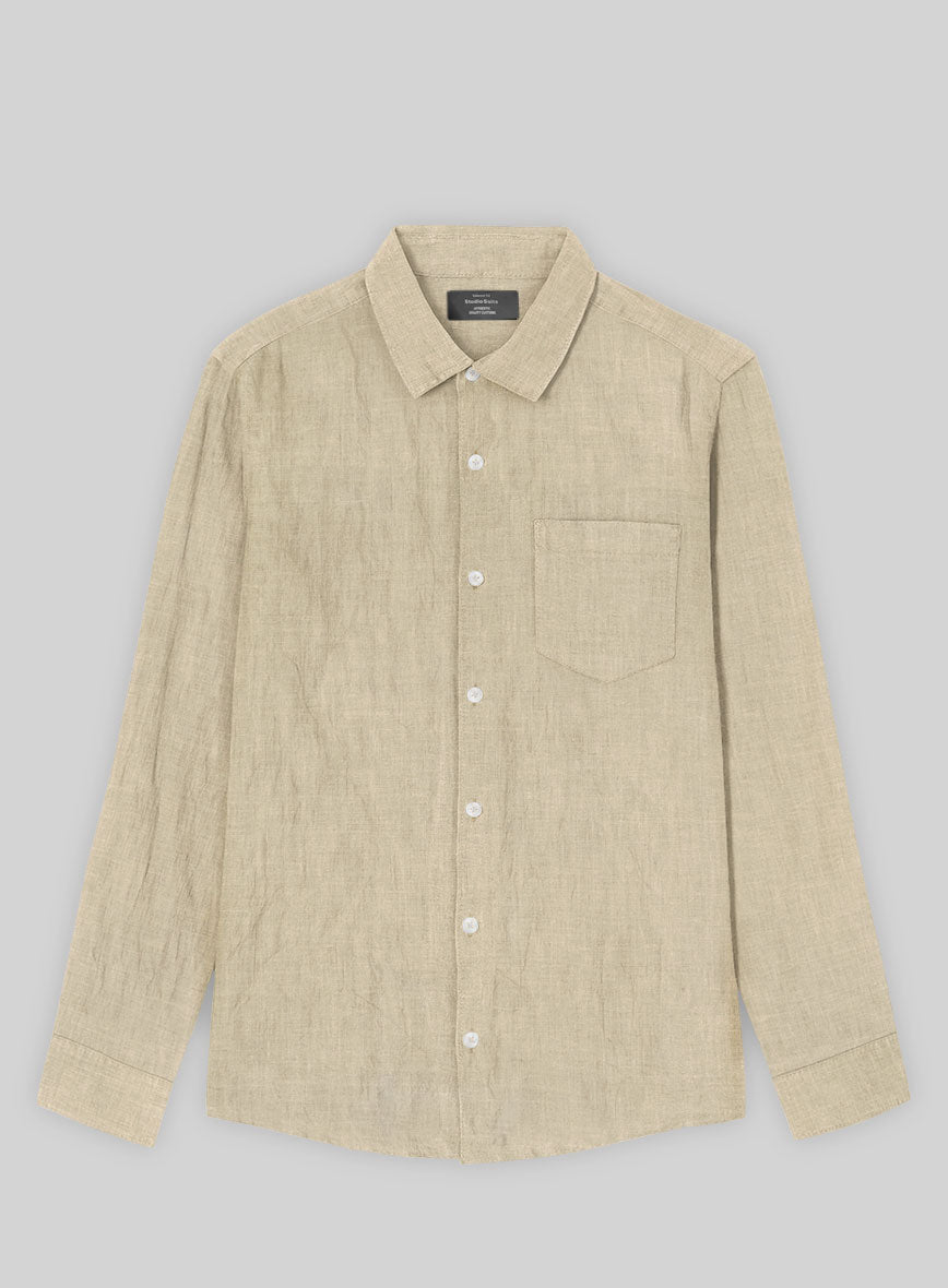 Bronze Pure Linen Shirt - StudioSuits