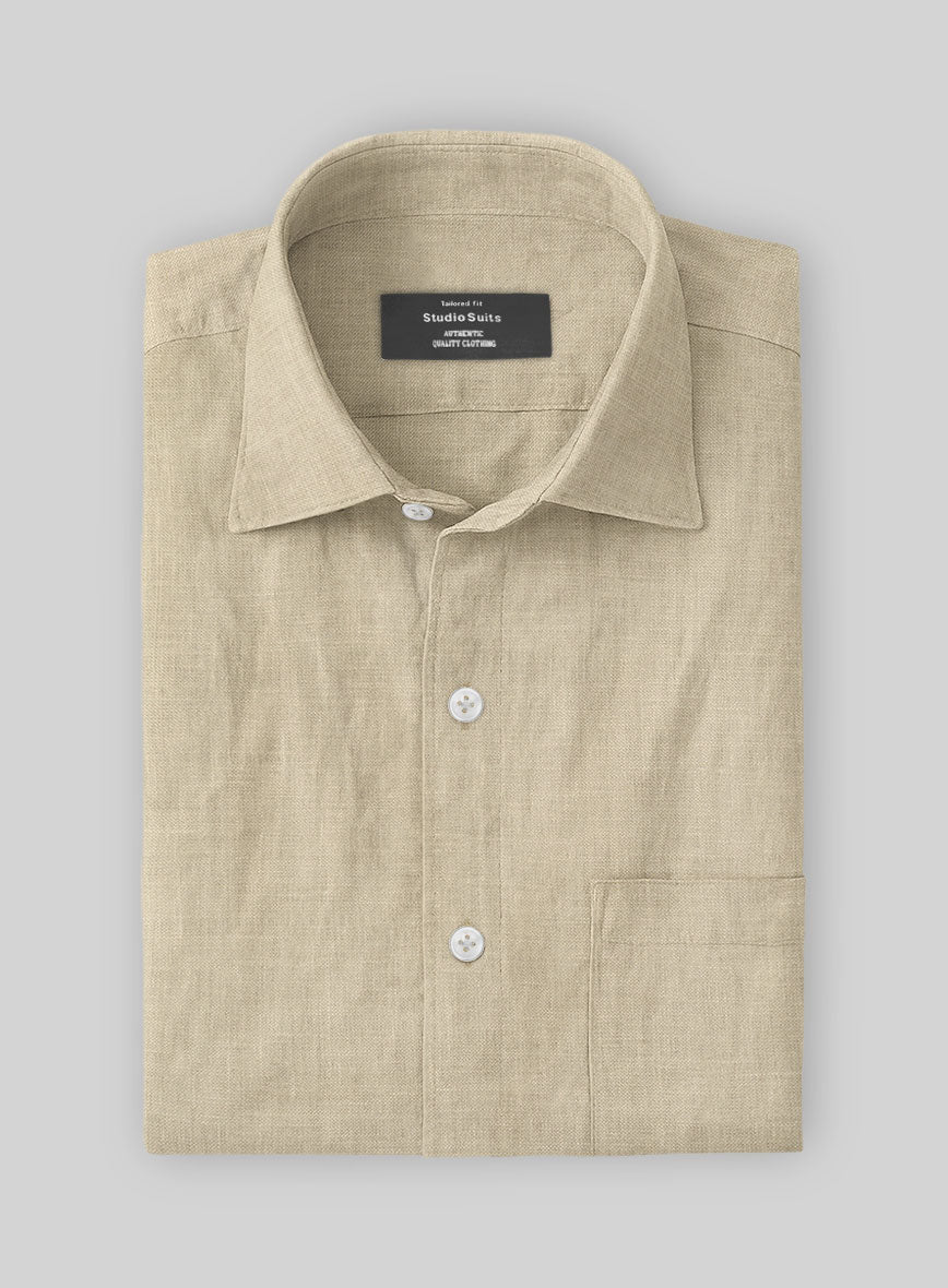 Bronze Pure Linen Shirt - StudioSuits