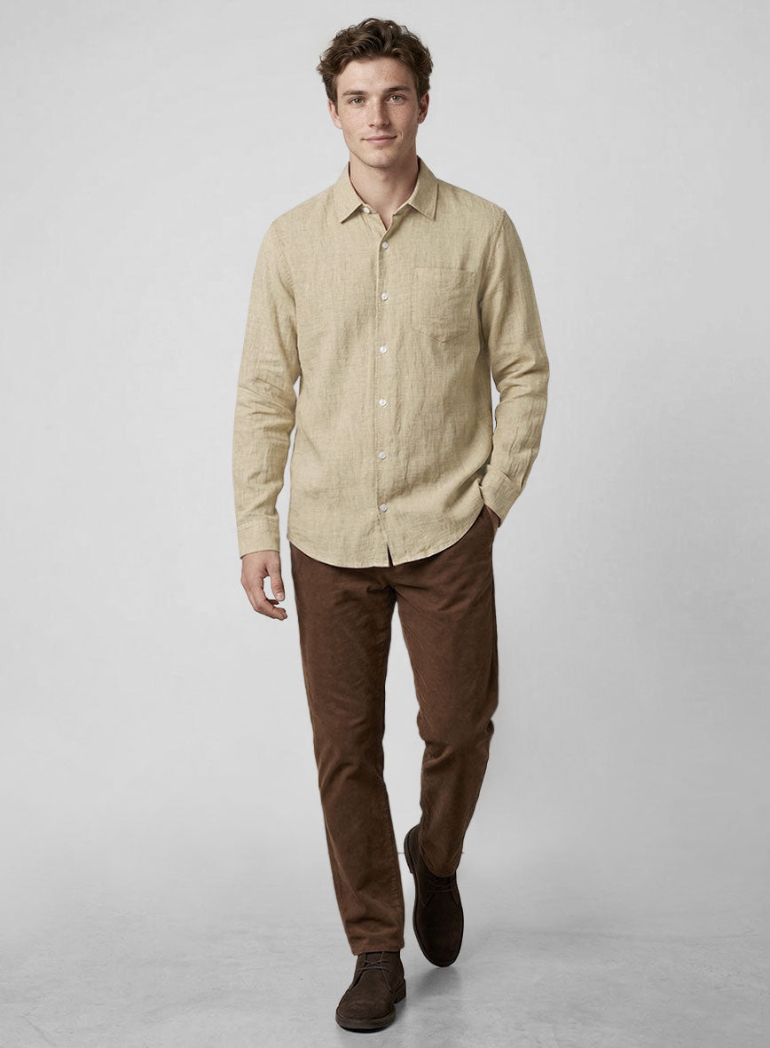 Bronze Pure Linen Shirt - StudioSuits