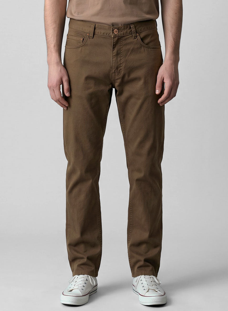 Brown Stretch Chino Jeans - StudioSuits