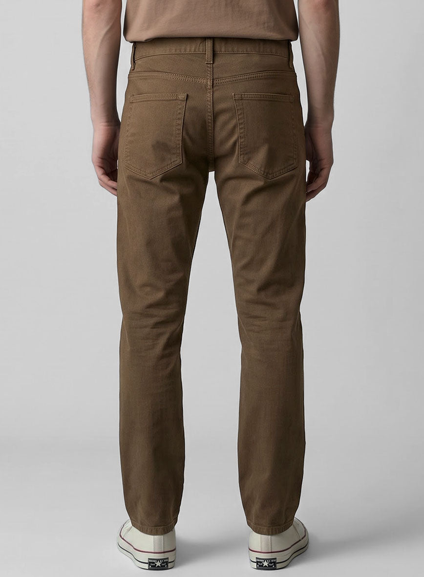 Brown Stretch Chino Jeans - StudioSuits