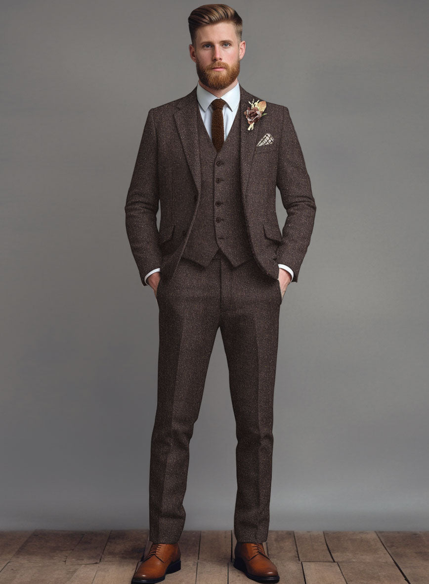 Brown Flecks Donegal Tweed Suit - StudioSuits