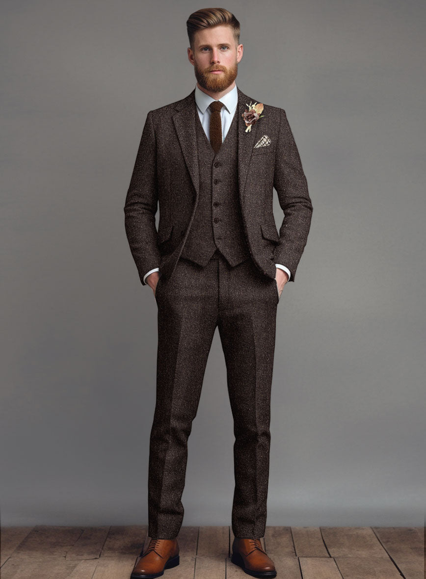 Brown Flecks Donegal Tweed Suit - StudioSuits