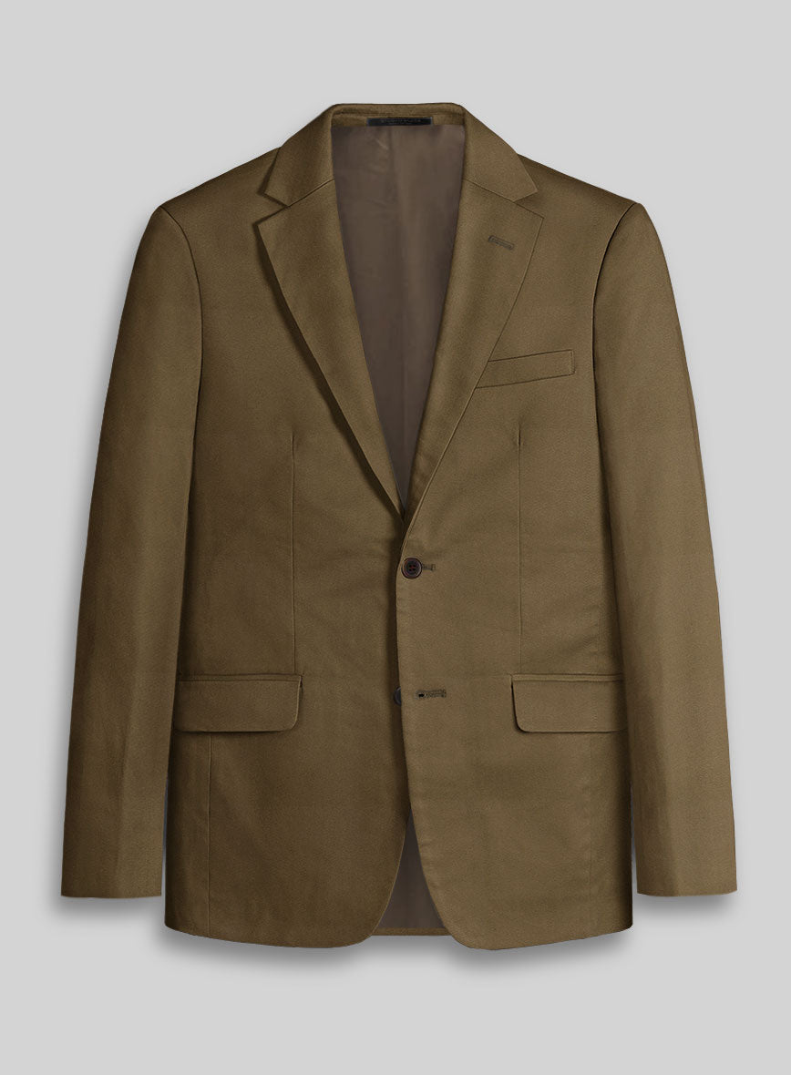 Brown Napoli Stretch Light Weight Cotton Jacket - StudioSuits