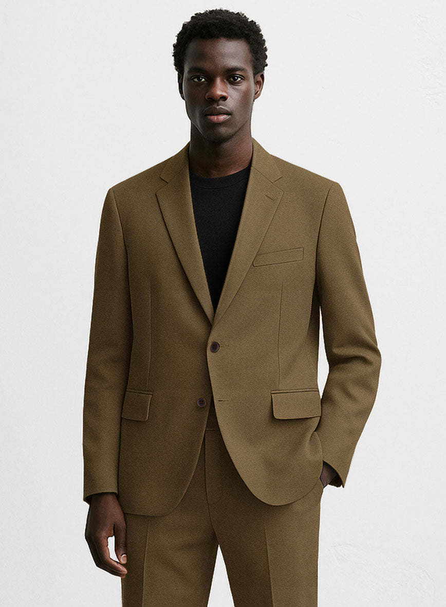 Brown Napoli Stretch Light Weight Cotton Jacket - StudioSuits