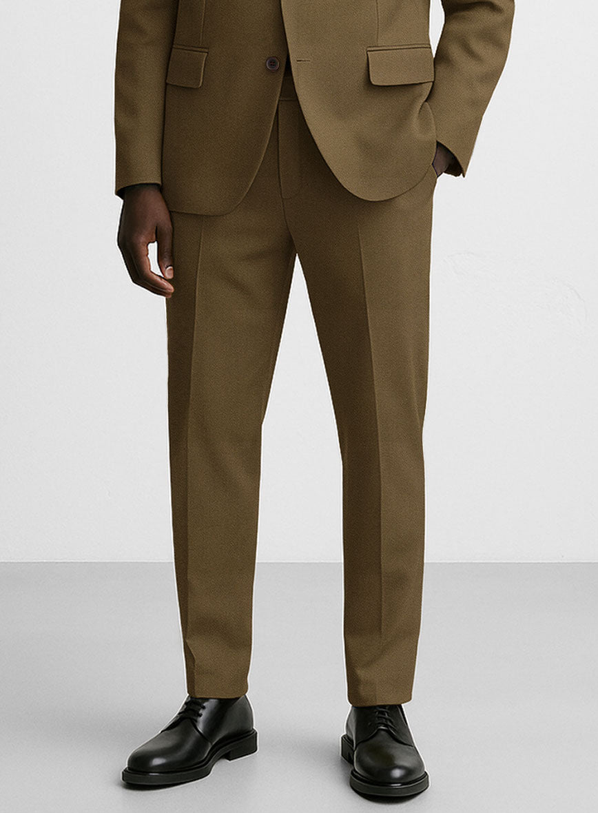Brown Napoli Stretch Light Weight Cotton Pants - StudioSuits