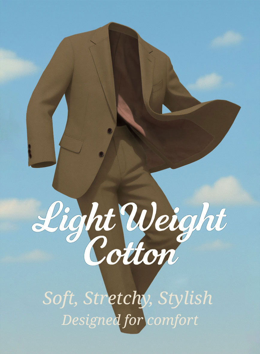 Brown Napoli Stretch Light Weight Cotton Suit - StudioSuits