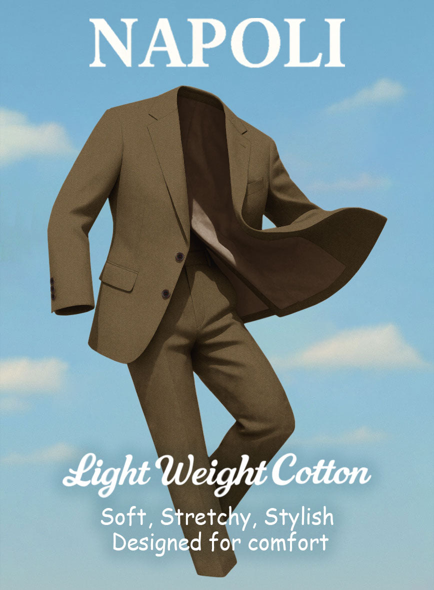 Brown Napoli Stretch Light Weight Cotton Suit - StudioSuits