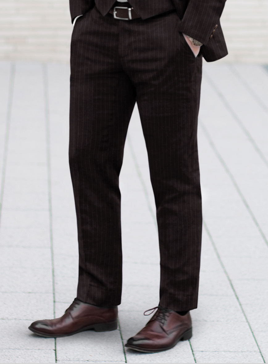 Brown Pinstripe Pants - StudioSuits